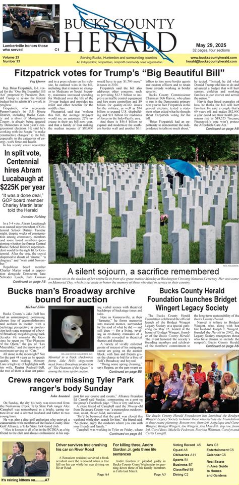 Bucks county herald newspaper.  Page &middot; Newspaper 875 N.  The Bucks County Her...