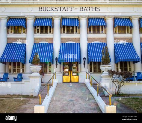 Buckstaff baths. The Bathhouse Row contains eight bathhouses aligned in a row: Buckstaff, Fordyce ... Buckstaff Baths”. The brass handrails border the ramp that gives brass ... 