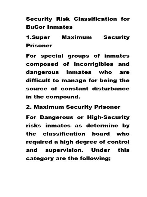Bucor inmate information system.  Requested from BUCOR by G.  Lesson 3 The Classifi...