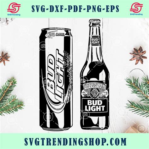 Bud Light Beer Bottle and Can Alcohol SVG cut file