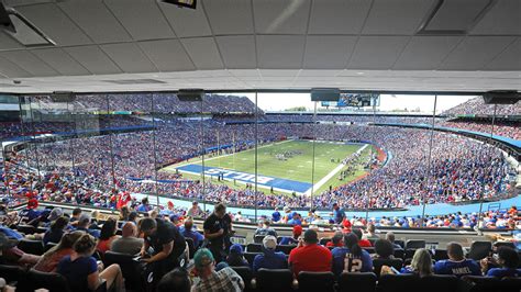 Bud light club highmark stadium. On the highest level of Highmark Stadium along the sidelines is the Upper Level Sideline seating location, where fans will find the furthest view but also the cheapest ticket prices for Bills games. While offering the least desirable views overall, fans can still find decent seats in this area in the sections nearest to the 50 yard line (311 ... 