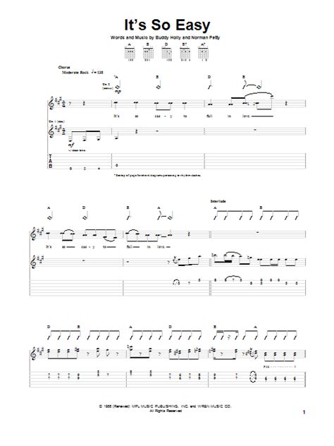 Buddy Holly – Its So Easy chords - Guitaretab