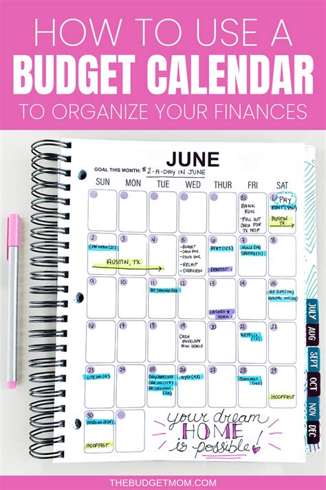 Budget Calendar Planner