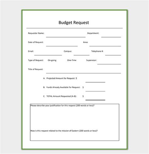 Budget Request Template