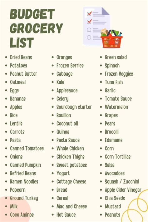 Budget grocery list. Things To Know About Budget grocery list. 