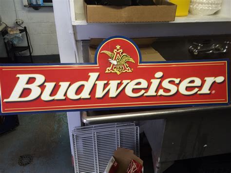 Budweiser beer signs. 2 Vintage Anheuser Busch Budweiser Beer Mirror Bar Signs - Very Good condition. Opens in a new window or tab. Pre-Owned. $80.00. tho-4360 (48) 100%. or Best Offer +$114.35 shipping. derosnopS. Vintage Budweiser Mirror Bar Sign Wood Frame - King of Beers - Man Cave Bar. Opens in a new window or tab. Pre-Owned. 