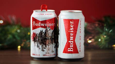 Budweiser christmas. Budweiser Christmas steins are collectible beer mugs that feature festive designs and were produced by Anheuser-Busch from 1980 to 2016. Each year, a new design was released to the public, making the Budweiser Christmas stein collection a popular item for collectors. 