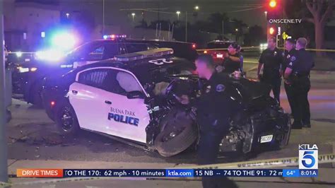 Buena Park police officer hospitalized following 2-vehicle crash