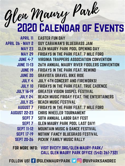 Buena Vista Events Calendar