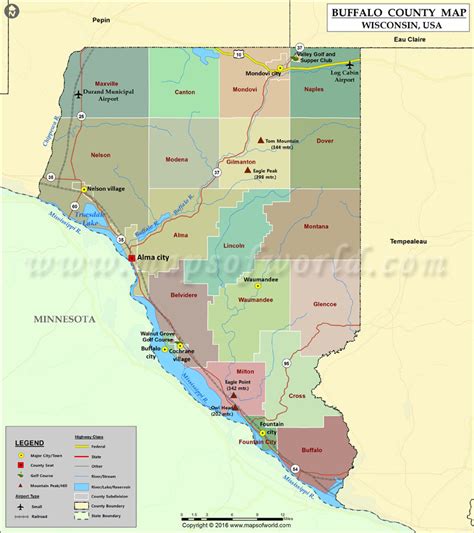 Buffalo county wi map.  Pepin and Buffalo County Map for free download.  Buffalo Count...