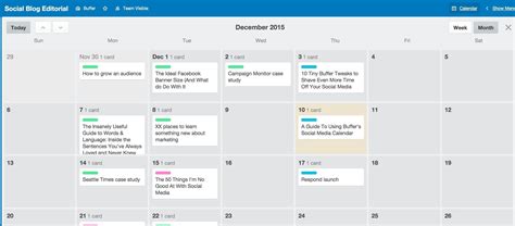 Buffer Social Media Calendar