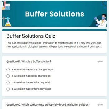 Buffer Solutions Quiz
