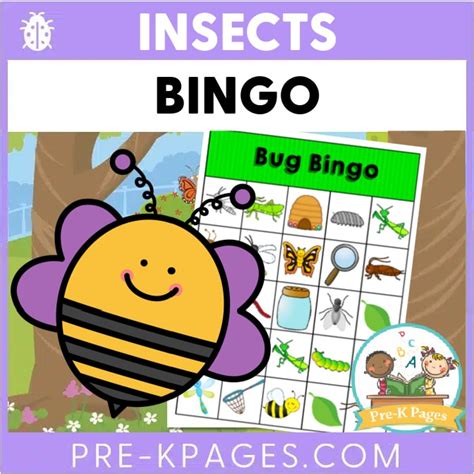 Bug Bingo Game Pre K Pages