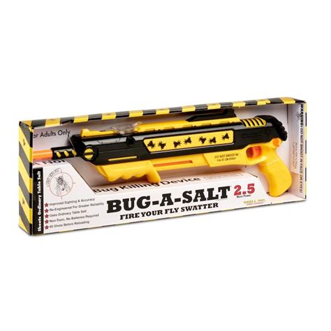 Bug a salt lowes. Bug-A-Salt All Purpose Indoor/Outdoor Device. Fire your fly swatter! Introducing the Bug-A-Salt Reverse Yellow Bug-Beam Laser Combo 2.5. Improved sighting means better accuracy to decimate flies on contact. Re-engineering of internal mechanism = greater reliability. Rid your house of all those pesky pests and have a blast while doing it. 