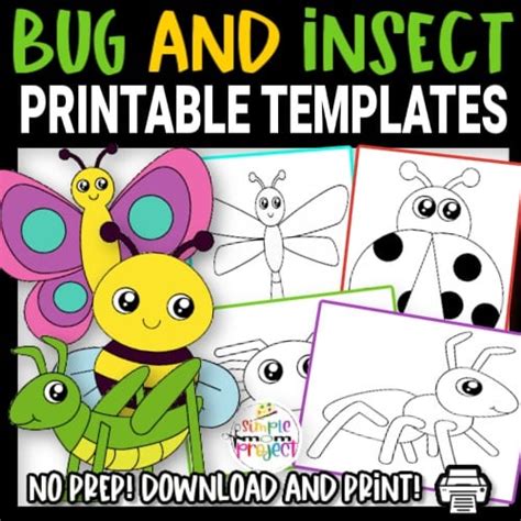 Bug and Insect Template Printables Simple Mom Project Store
