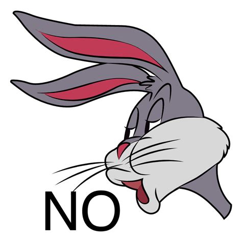 Blank Bugs Bunny no template. Create. Make a Meme Make a GIF Make a Chart Make a Demotivational Flip Through Images. Bugs Bunny no Template also called: rabbit no. Caption this Meme All Meme Templates. Template ID: 189183934. Format: png. Dimensions: 1282x1198 px. Filesize: 496 KB.. 