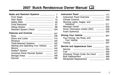 Buick rendezvous owner manual instrument panel. - Huldeboek pater dr bonaventura kruitwagen o.f.m..