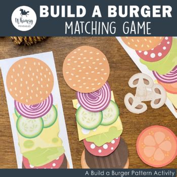 Build A Burger Matching Game By Whimsy Printables Tpt