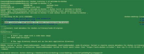 Build Failed ERROR [internal] load metadata for docker.io/microsoft