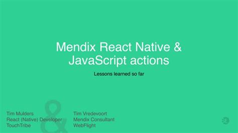 Build JavaScript Actions for Native Mobile - Mendix