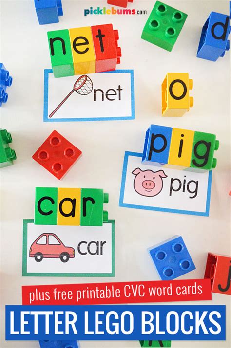 Build Words With Letter Lego Blocks and CVC Word Cards Cvc words
