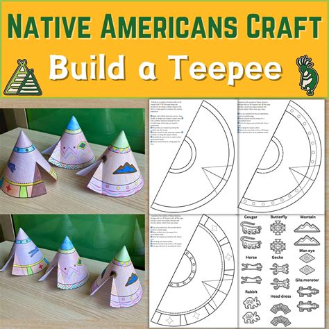 Build a 3D Teepee/Tipi, Native Americans Craft/Symbols, Design a Teepee