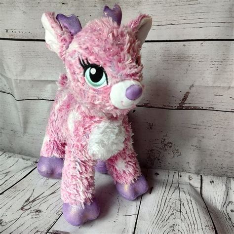 Build a Bear Pink Twinkle Deer Reindeer Plush Stuffed Animal 