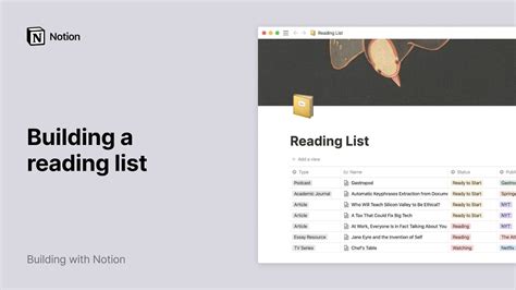 Build a reading list in Notion YouTube
