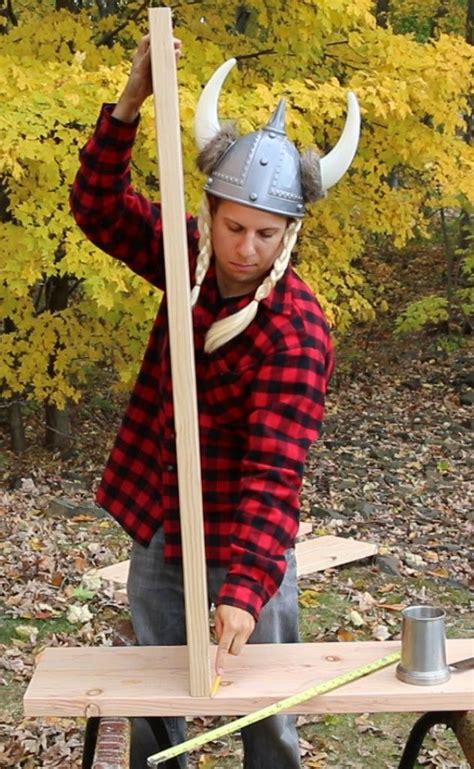 Build a viking chair by splitting wood like a true viking.