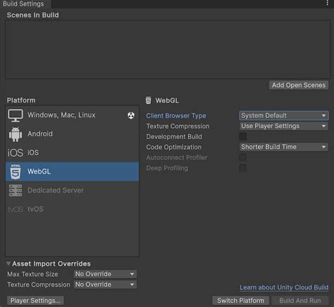 Build your Web application Unity 手册