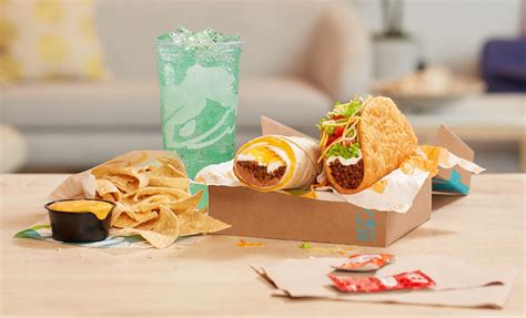 Build your own cravings box. 690-1690 Cal Per Item. $0.00. Add to Order. Try our Build Your Own Cravings Box - Includes a Chalupa Supreme with seasoned beef, Beefy 5-Layer Burrito, chips and nacho cheese sauce, and a Medium Mountain Dew® Baja Blast. Order Ahead Online for … 