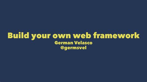 Build your own web framework in Elixir Speaker Deck