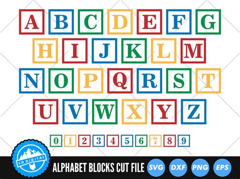 Building Blocks svg file. Block Alphabet. Baby toddler
