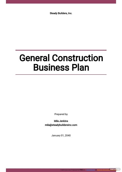 Building Construction Business Plan