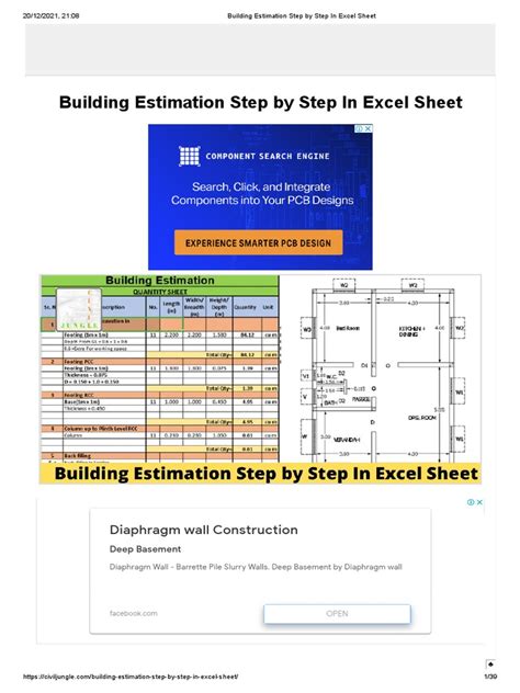 Building Estimation Step By Step In Excel Sheet Engineering Discoveries