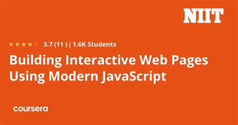 Building Interactive Web Pages Using Modern JavaScript Coursera