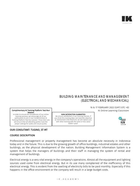 Building Maintenance Management And Economics