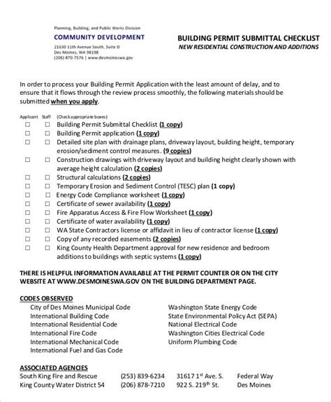 Building Permit Checklist
