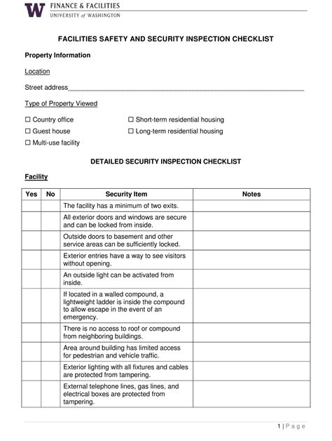 Building Security Checklist Template For Your Needs