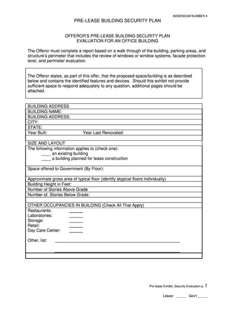 Building Security Plan Template Form Fill Out and Sign Printable PDF