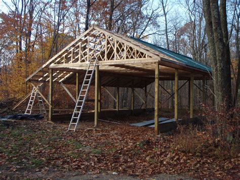 Building a pole barn. The cost of build a pole barnfor a motor home will depend on several factors, including the size and type of materials that you use. Generally speaking, it is possible to build a basic pole barn for around $5,000-$10,000. However, more advanced or customized options may cost significantly more. 
