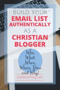 Building an Email List Authentically as a Christian Blogger Christian