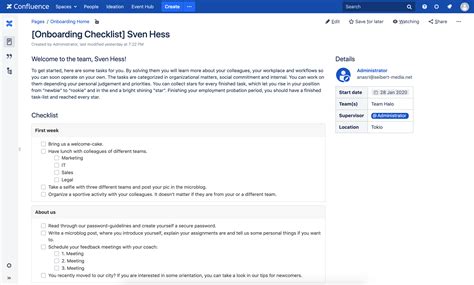 Building an Onboarding Portal in Confluence with Blueprint Creator