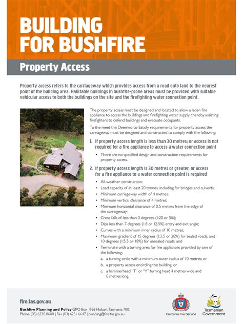 Building for Bushfire Property Access - TFS BRN