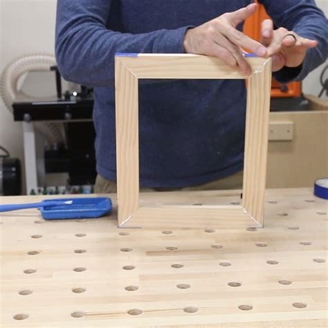 Building picture frames. Arrange the V-Nail so the wings are on either side of the seam and press down on the lever. The magnetic pin retracts into the cylinder and the V-Nail is ... 