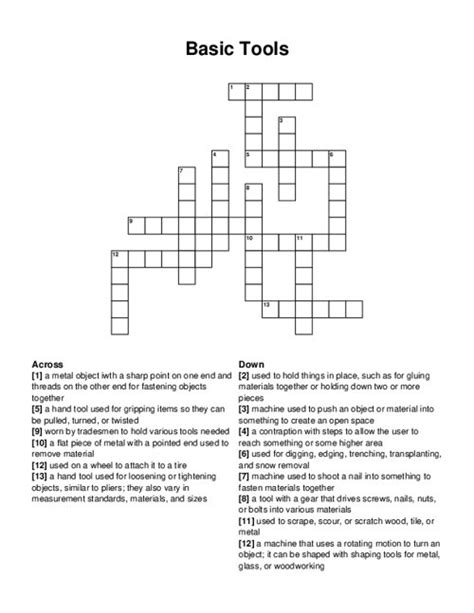 Building to store tools - crossword puzzle clues