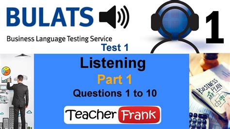 Bulats Test 1 Listening - Questions 1 to 10 - YouTube