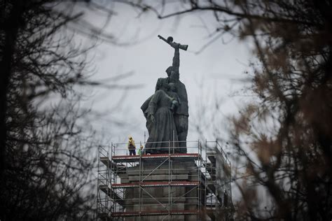 Bulgaria dismantles a Soviet army monument that has dominated the Sofia skyline since 1954