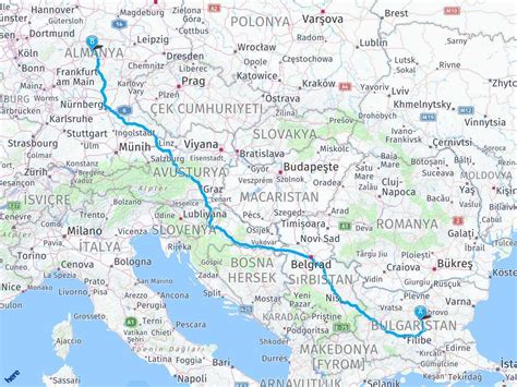 Bulgaristan almanya kaç km