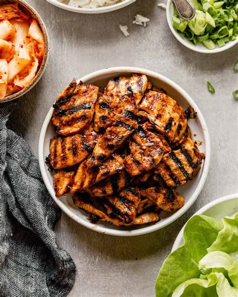 Bulgogi chicken. Chicken bulgogi is an easy and quick Korean BBQ chicken to prepare on a busy weeknight. You can grill this slightly sweet and savory chicken dish, ... 